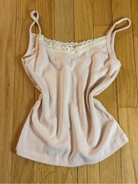 cute striped brandy melville lace tank top